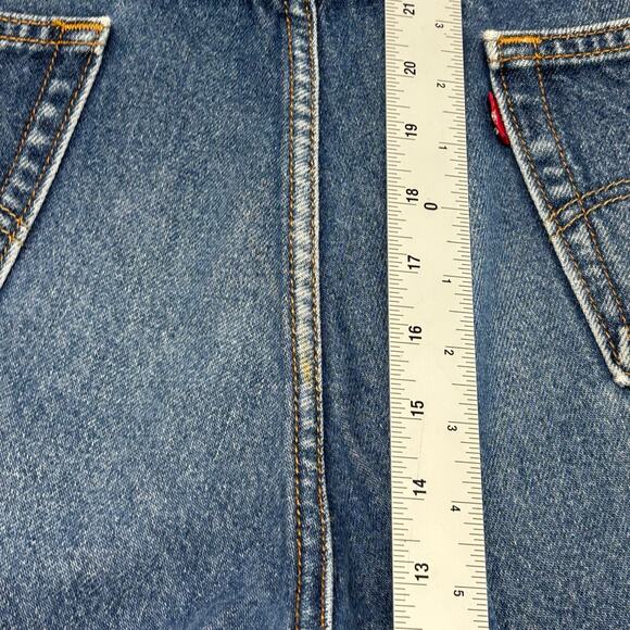 2000s Levis 505 Dark Wash Faded Blue Mens 34x29 Regular Straight Jeans Red Tab - Picture 9 of 16